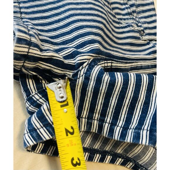 American Eagle Hi-Rise Shortie Next Level Railroad Stripe Jean Mini Shorts 6 - Picture 7 of 7
